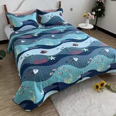 Colcha acolchoada com estampa floral, 180x220/220x240cm na cama, capa xadrez, estilo americano, colcha de verão, cobertor para adultos - Wolf Magazine