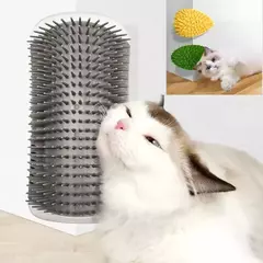 Gato scratcher massageador para gatos coçar animais de estimação escova remover pente de cabelo aliciamento mesa cães gatinho cuidados real canin acessórios