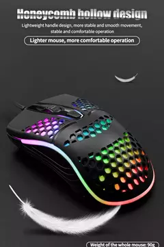 Cabo com fio jogos 7 respiração led luz traseira do mouse óptico usb computador escavado para fora ratos computador portátil desktop 4d pc uso doméstico escritório na internet