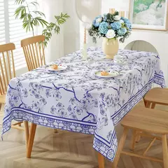 Toalhas de mesa retangulares de verão, primavera, azul, branco, à prova d'água, feriado, festa de casamento, casa, cozinha, sala de jantar, decoração de mesa - comprar online