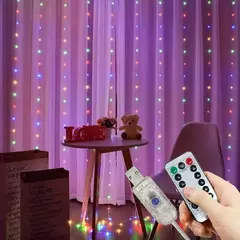 LED USB Curtain String Fairy Lights, Guirlanda de Natal, Remoto para Festa, Jardim, Casa, Decoração de Casamento, Ano Novo, 8 Modos, 6 m, 3m, 2025 - Wolf Magazine