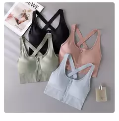 Sutiãs esportivos apertados para ioga para mulheres, sutiã com zíper fitness, na internet