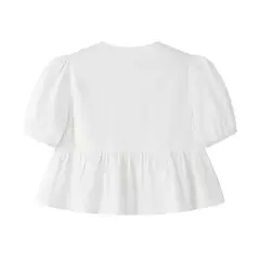 TRAF-Blusa de manga folhada folhada para mulheres, top branco, preto, ruched, laço amarrado, verão, tops bonitos, fêmea, 2021 na internet