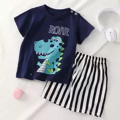 Imagem do Terno de algodão bebê para meninas e meninos, dois conjuntos de roupas, roupas recém-nascidas, 1 ano, 2 anos, 3 anos