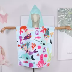 Toalha de banho com capuz Quick Dry para crianças, roupão Quick Dry, toalhas de poncho para desenhos infantis, coberturas de microfibra, 80-130cm - Wolf Magazine