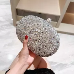 Embreagem de cristal diamante para mulheres, bolsa de noite, bolsa luxuosa para casamento, carteira feminina, brilhante, festa - comprar online