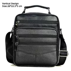 Sacos de couro genuíno para homens, bolsa crossbody masculina, mini pad, bolsa de ombro para menino, marca de luxo, moda quente - Wolf Magazine