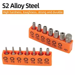 Conjunto de brocas de chave de fenda torx, brocas de segurança à prova de violação, 25mm de comprimento, cabeça plana magnética, 1/4 ", chave de fenda hexagonal, ferramentas manuais - Wolf Magazine