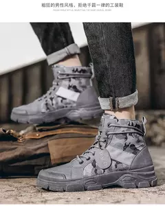 Botas masculinas casuais ao ar livre botas de deserto outono moda camuflagem rendas sapatos de plataforma homem botas masculinas zapatos hombre - Wolf Magazine
