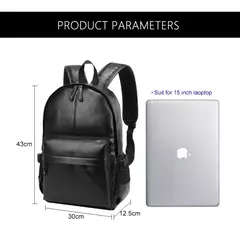 Mochila Escolar de Couro Impermeável para Homens, Bolsa de Viagem, Laptop, Livro Casual de Alta Qualidade, Marca Moda na internet