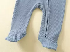 Macacão infantil de zíper de manga comprida, pijama sólido, algodão orgânico, sleepsuits waffle, macacão meninos e meninas, 100% algodão - loja online