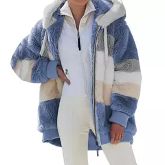 Casaco de capuz extragrande feminino com bolsos macios, streetwear quente, casaco solto, Lady Outerwear, outono, inverno, novo, 2023 - loja online