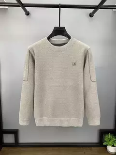 Suéter de lã quente com o pescoço masculino, pulôveres de malha casual bordados, Roupa interior térmica grossa, Inverno na internet