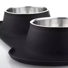 Tigela dupla antiderrapante para cães, com tapete de silicone, durável, aço inoxidável, alimentador de alimentos para animais de estimação, tigelas para cães e gatos na internet