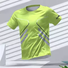 Imagem do New Hot-Selling Outdoor Running Sports Respirável Quick-Secagem Roupas de Fitness Casual Wear Impressão 3D Em Torno Do Pescoço Adulto T-Shirt