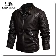 Kenntrice Autumn Winter Brand jaqueta de couro masculino Jaqueta Couro Masculino Jaqueta de couro Bombardeiro Casaco de pele de carneiro Casaco de motocicleta na internet