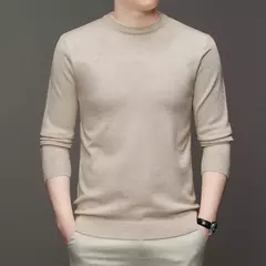Suéter de manga comprida com gola alta masculino, top macio, quente e confortável com base, cor sólida, 7 cores - comprar online