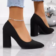 Imagem do Salto alto de dedo apontado para mulheres, sapatos em rebanho, boca rasa, elegante, sólido, vestido de moda, marca deslizante, outono, 2024