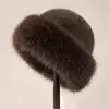 Chapéu de pele de vison feminino, grosso e quente chapéu de pescador, boné mongol, moda feminina coreana, novo, inverno
