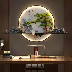 TINNY-Chinês Criativo Paisagem Mural Candeeiro, Imagem Moderna Luz de Parede, Lâmpada LED para Casa, Sala, Estudo, Decoração Do Quarto na internet