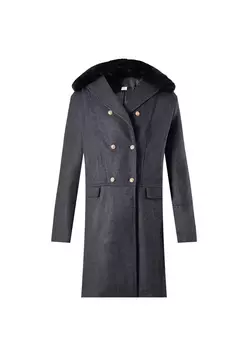 Casaco Casual de Lã dos homens europeus e americanos, outono e inverno, sobretudo de gola de pele trespassado dos homens jovens, S-5XL - comprar online