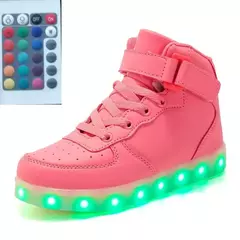 USB LED Shoes com controle remoto para crianças e adultos, tênis luminosos com luzes, tênis para crianças, meninos e meninas, tamanho 25-42 - Wolf Magazine