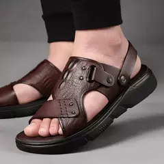 Oulylan-Sandálias masculinas clássicas de couro, sapatos romanos confortáveis, sapatos macios, calçados para caminhadas ao ar livre, verão - comprar online