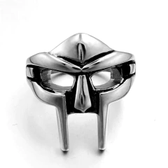 Vintage goth mf doom máscara anel de articulação ajustável para homens gladiador punk egípcio faraó masculino anel aberto jóias na internet