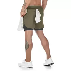 Shorts Quick Dry Camo Running para homens, esportes de ginástica, treino, fitness, jogging, calças curtas, verão, 2 em 1 na internet