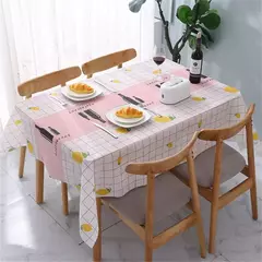 Plástico PVC Impermeável Oilproof Cozinha Mesa De Jantar Capa, Toalha De Mesa Retangular, Grade Impresso Mat, Capa Antifouling - loja online