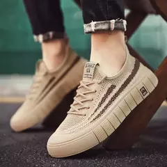 Tênis de malha respirável masculino, leve, confortável, meias antiderrapantes, sapatos esportivos e de lazer, tendência, verão na internet