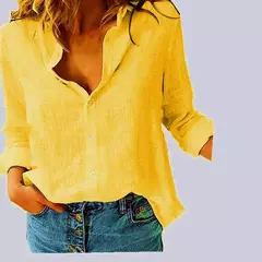 Blusas vintage grandes para mulheres, camisas soltas casuais para jovens, tops femininos monocromáticos, moda elegante, outono, 2024 na internet