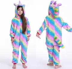 Pijama infantil Unicórnio, Macacão Kigurumi, Flanela com capuz, Roupa da Casa, Macacão, Roxo, Rosa, Meninas, Criança, Crianças, 4 anos, 8 anos, 10 anos, 12 anos, 14 anos, 16 anos