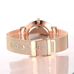 Relógio de pulso de malha de aço inoxidável feminino, feminino Fashion, Casual, Simples, Quartzo, Hora de Metal, Feminino, Preto na internet