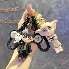 Harry potter chaveiro encantos figura mágico pvc estéreo pingente boneca saco pingente decoração carro chaveiro surpresa presentes de férias - comprar online