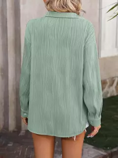 Blusas vintage grandes para mulheres, camisas soltas casuais para jovens, tops femininos monocromáticos, moda elegante, outono, 2024