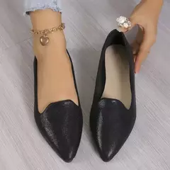 Mocassins deslizantes respiráveis para mulheres, sapatilhas rasas de balé elástico, fundo macio, sapatos de barco com dedo apontado, tamanho grande, 43, moda, 2024 - Wolf Magazine