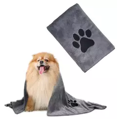 Toalha de banho de microfibra para animais de estimação, 35*75cm/50*100cm, bordada, super macia, absorvente, gato para cães, cobertor, suprimentos de aliciamento - Wolf Magazine