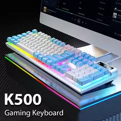 K500 teclado para jogos com fio sensação mecânica laptop desktops pc computador acessórios de escritório 104 teclas teclados com luz de fundo rgb