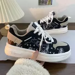 Imagem do Sapatilhas de skate vulcanizado para mulheres, tênis casual de sola grossa, tênis retrô