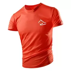 Camiseta casual com gola redonda masculina, manga curta solta, confortável, top de secagem rápida, estilo esportivo ao ar livre, moda quatro estações - comprar online