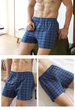 Boxers masculinos de algodão de cintura alta, calças para todos, cuecas grandes, fundo de pijama em casa, boxers de cintura alta, plus size - comprar online