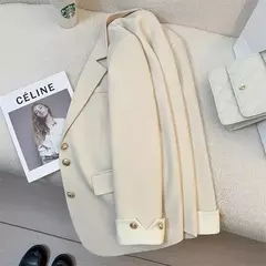 Moda feminina blazer de cor sólida, primavera novo temperamento casual celebridade terno popular