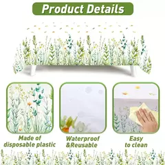Spring Wild Grass Tablecloth, Table Cover for Home Decor, Verão, Primavera, Verde, Feriado, Casamento, Birthday Party, Kids, Baby Shower na internet
