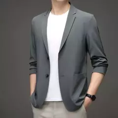Blazer ultrafino e leve para homens, jaqueta casual, terno elástico respirável, sólido, anti-rugas, tamanho grande, primavera, outono