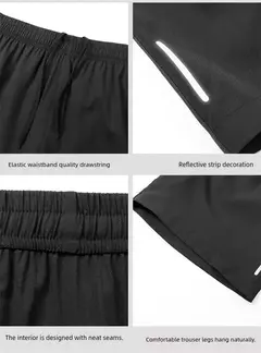 Calções esportivos de seda gelo masculino, corrida, ginásio, secagem rápida, respirável, praia, calça curta, fitness, jogging, legal, roupas esportivas casuais, verão