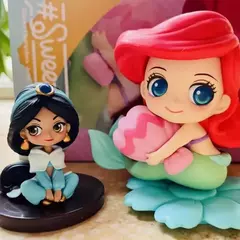 Bandai-Princesa Aurora Jasmine Megara Snow White Mini Action Figures, Qposket Série História, Brinquedos das meninas, Modelo Clássico Ação - comprar online