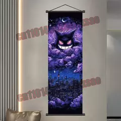 Pôster de pokémon impresso, arte de parede de anime, imagens de gengar eevee pikachu, pinturas em rolagem, decoração de sala de estar de casa de artista retrô - comprar online