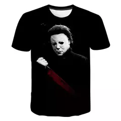 Homens e mulheres Michael Myers 3D Print Horror Movie T-shirts, camiseta de streetwear extragrande, Harajuku Tees, tops infantis, roupas de Halloween na internet