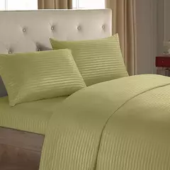Imagem do Conjunto de lençóis batilo, 4 peças, luxo, lençol e plano com fronha, conjunto de cama listrado sólido para gêmeo/completo/queen/king size
